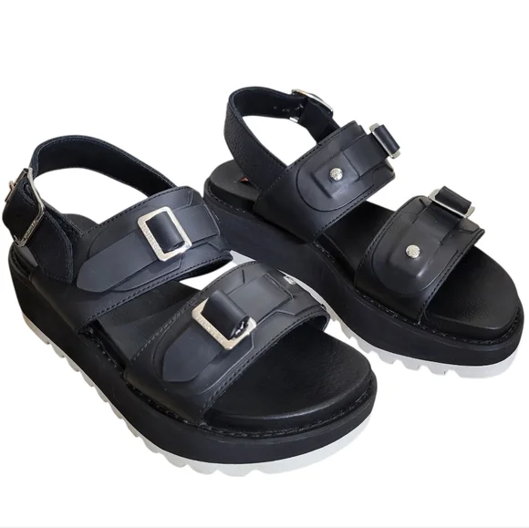 Hunter Double Buckle Chunky Platform Sandals - Picture 4 of 11